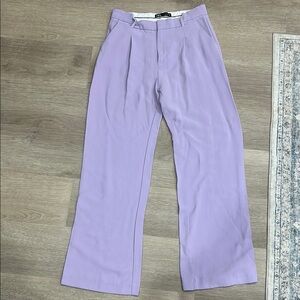 Zara Lavender Wide-Leg Dress Pants